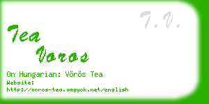 tea voros business card